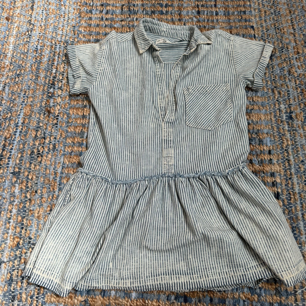 We The Free Blue Striped Mini Dress